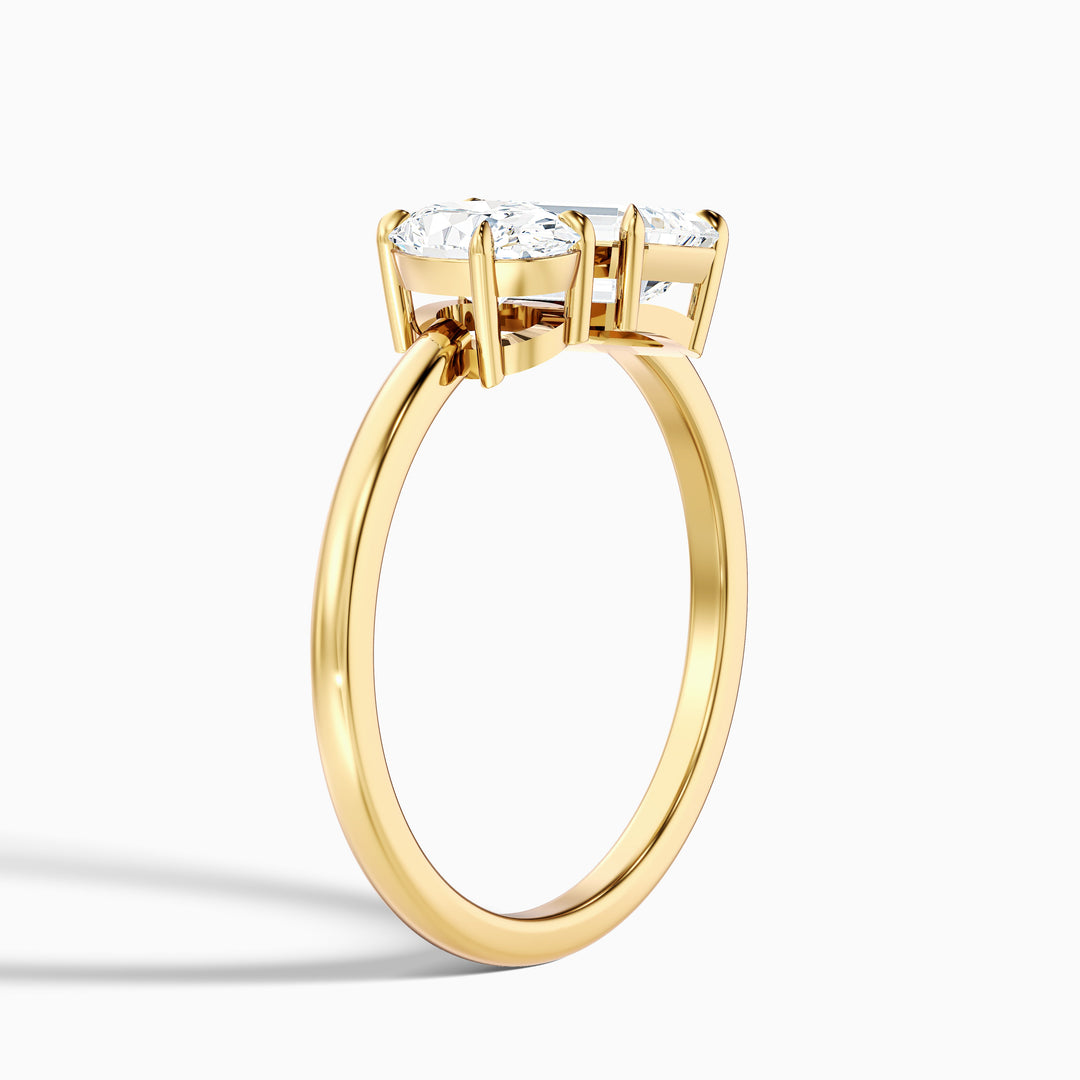 Liana oi Et Moi Engagement Ring Oval and Emerald Two Stone Lab Grown Diamond