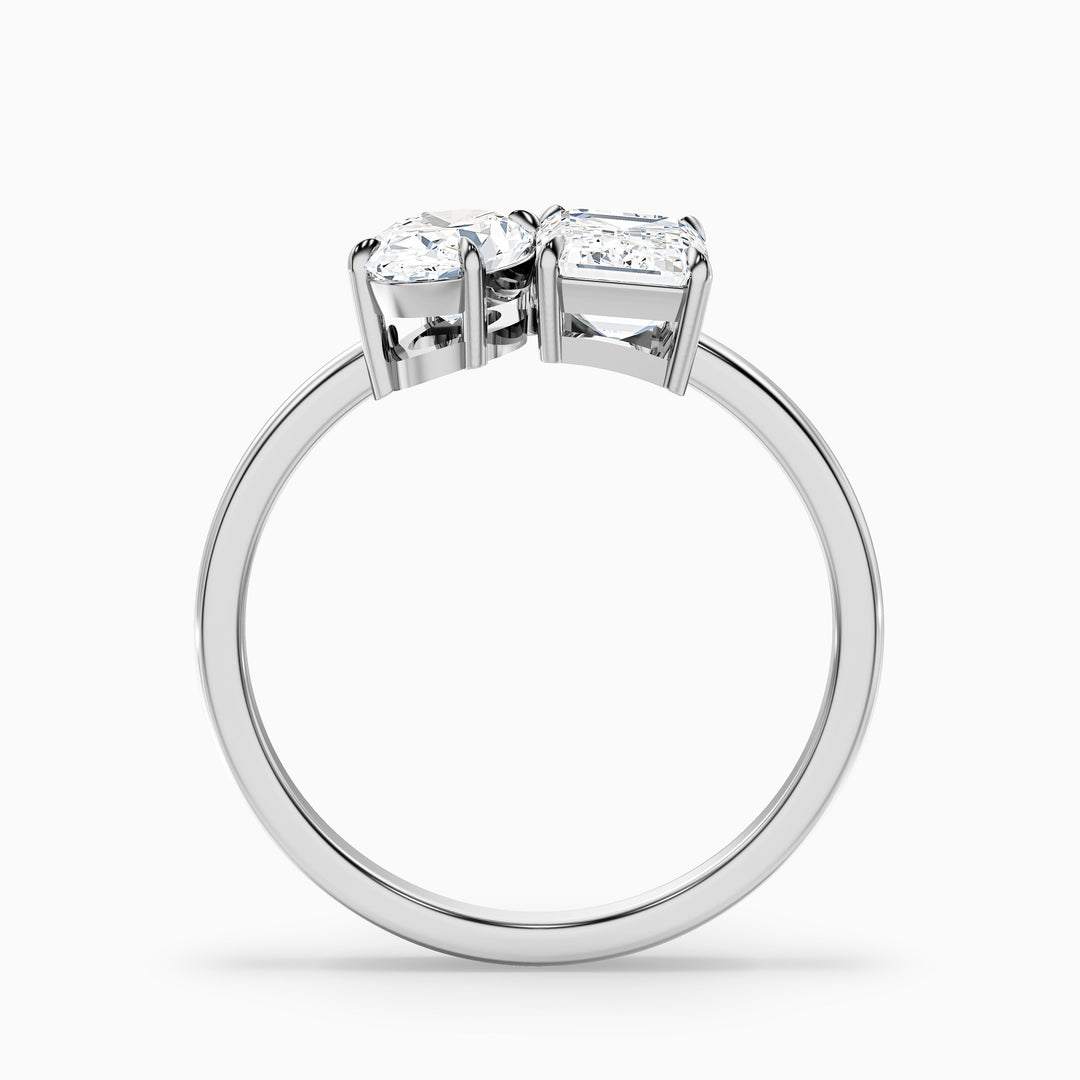 Liana oi Et Moi Engagement Ring Oval and Emerald Two Stone Lab Grown Diamond