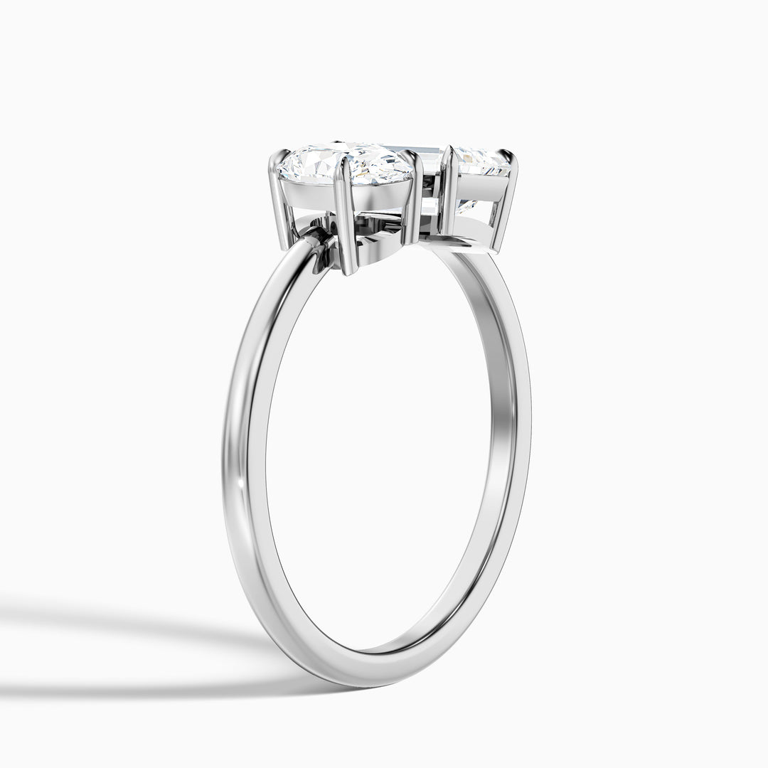 Liana oi Et Moi Engagement Ring Oval and Emerald Two Stone Lab Grown Diamond