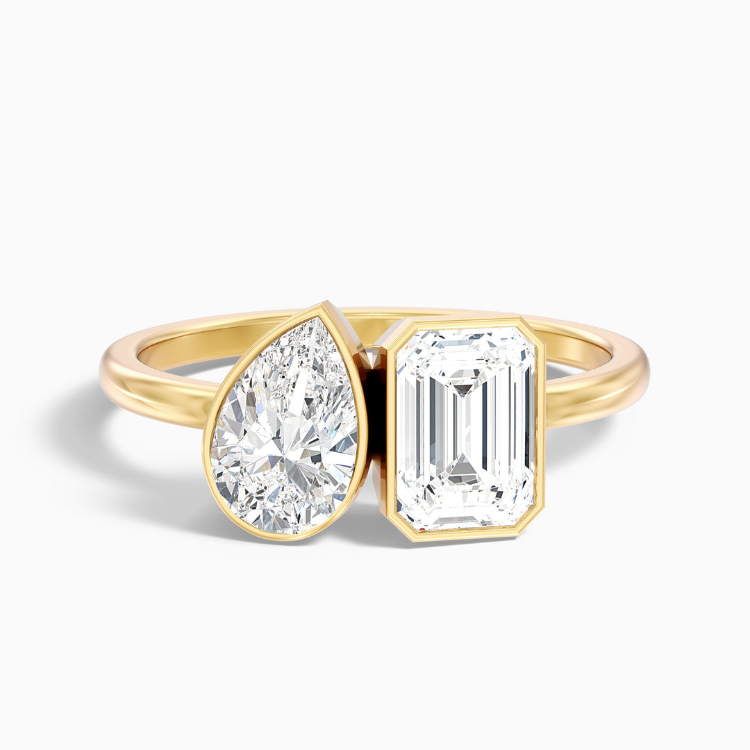 Serra Toi Et Moi Engagement Ring With Pear and Emerald Two Stone Lab Grown Diamond