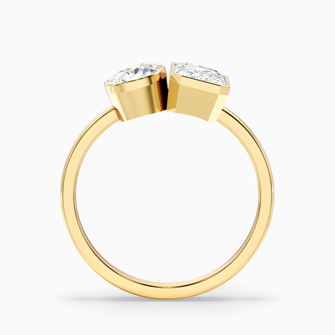 Serra Toi Et Moi Engagement Ring With Pear and Emerald Two Stone Lab Grown Diamond