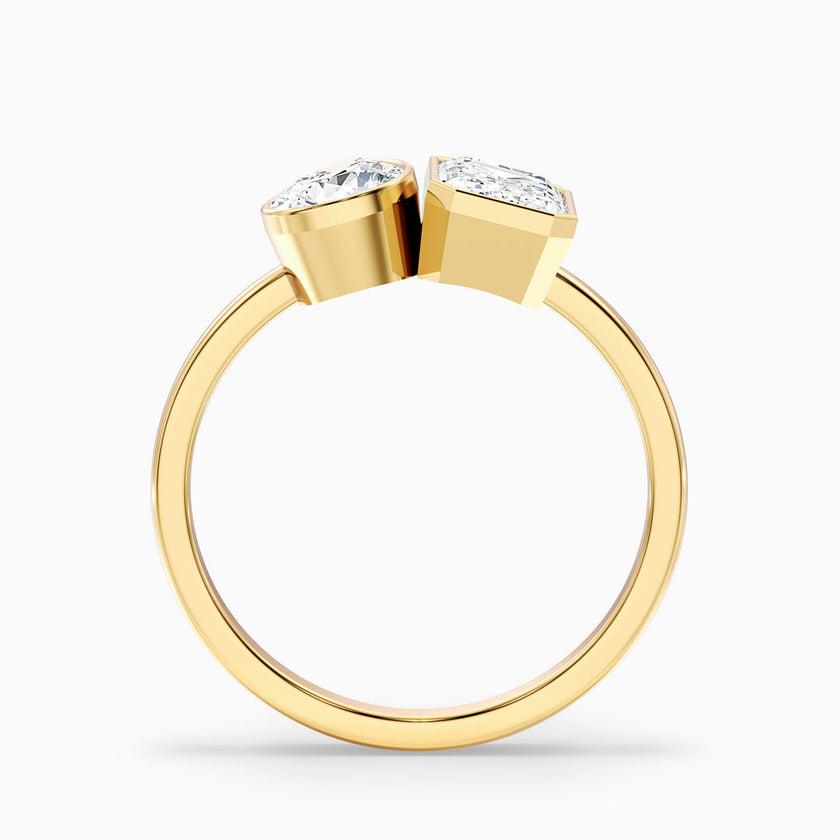 Serra Toi Et Moi Engagement Ring With Pear and Emerald Two Stone Lab Grown Diamond