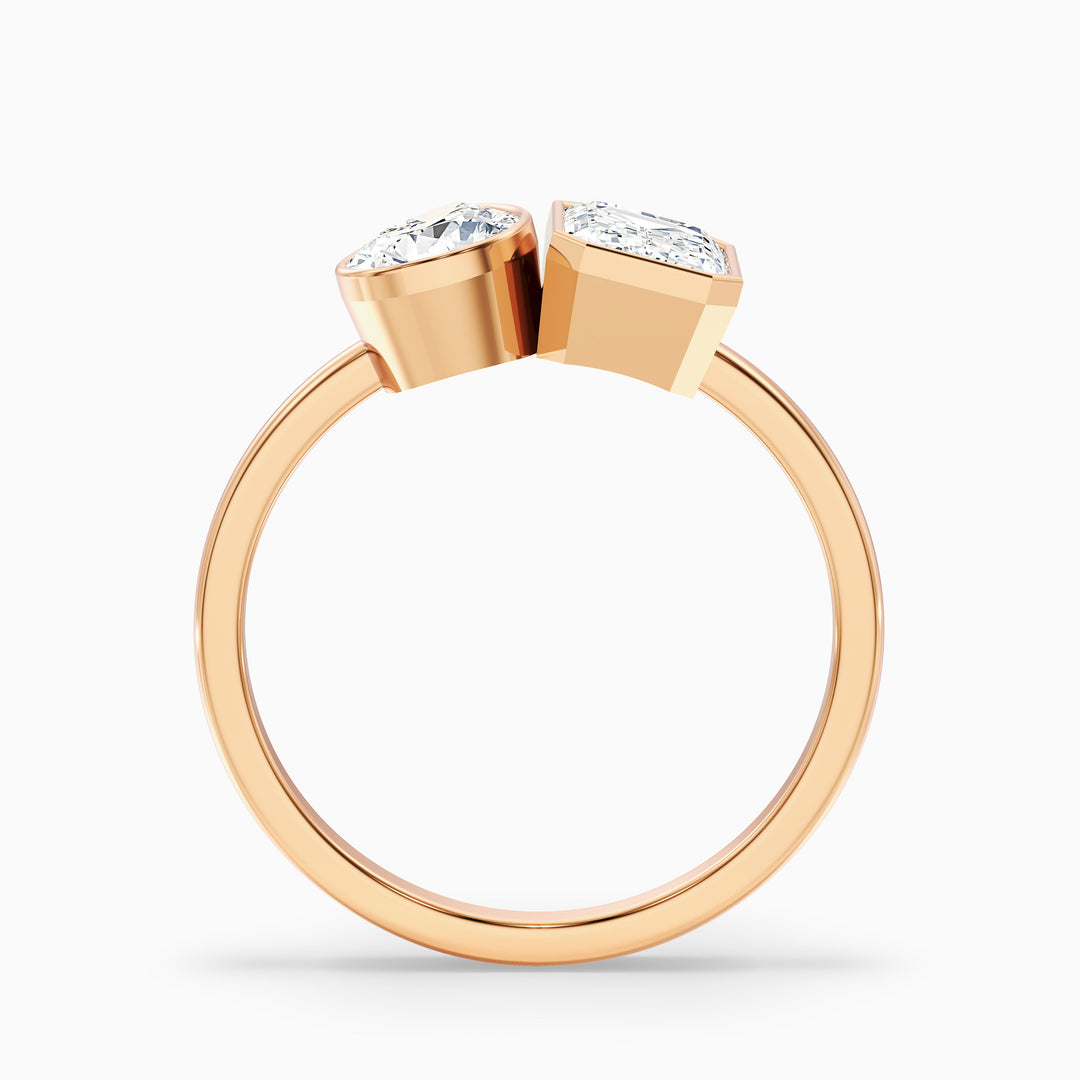 Serra Toi Et Moi Engagement Ring With Pear and Emerald Two Stone Lab Grown Diamond