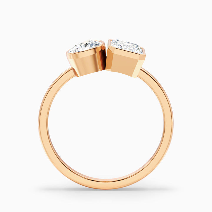 Serra Toi Et Moi Engagement Ring With Pear and Emerald Two Stone Lab Grown Diamond