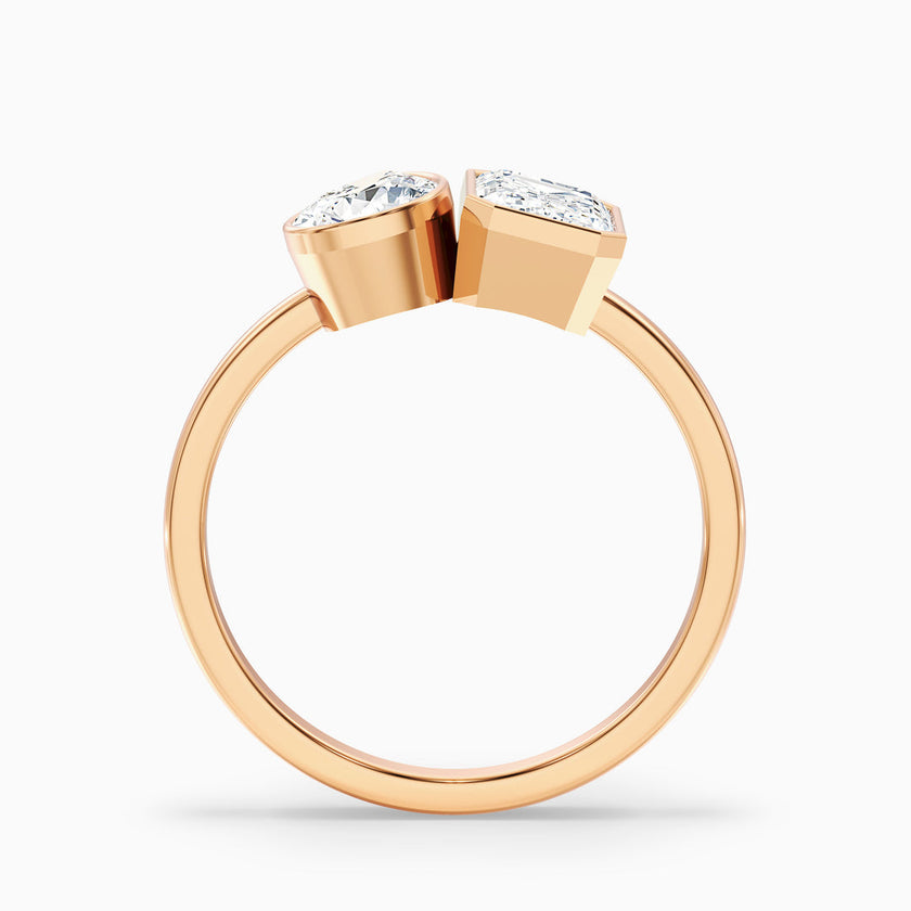 Serra Toi Et Moi Engagement Ring With Pear and Emerald Two Stone Lab Grown Diamond