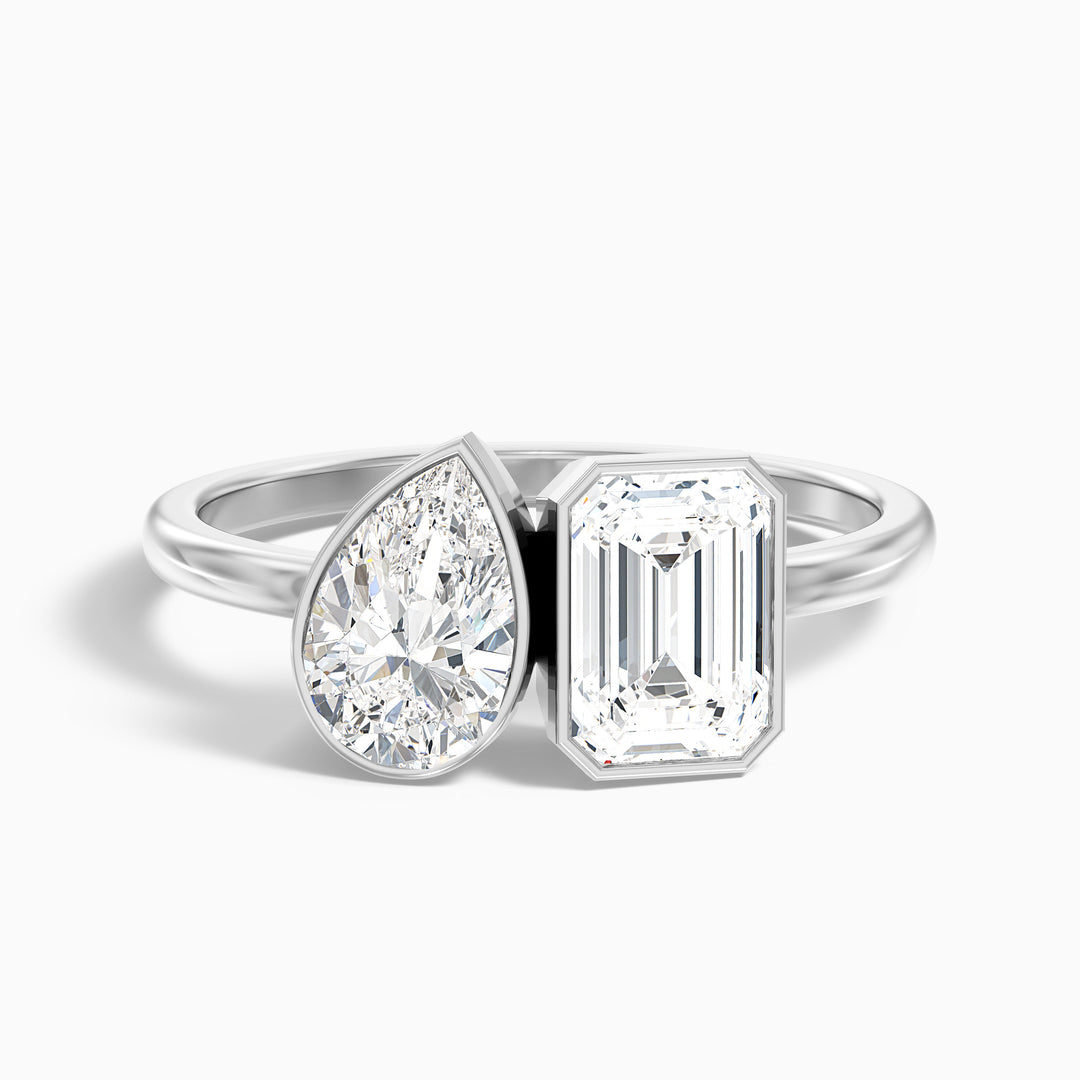 Serra Toi Et Moi Engagement Ring With Pear and Emerald Two Stone Lab Grown Diamond