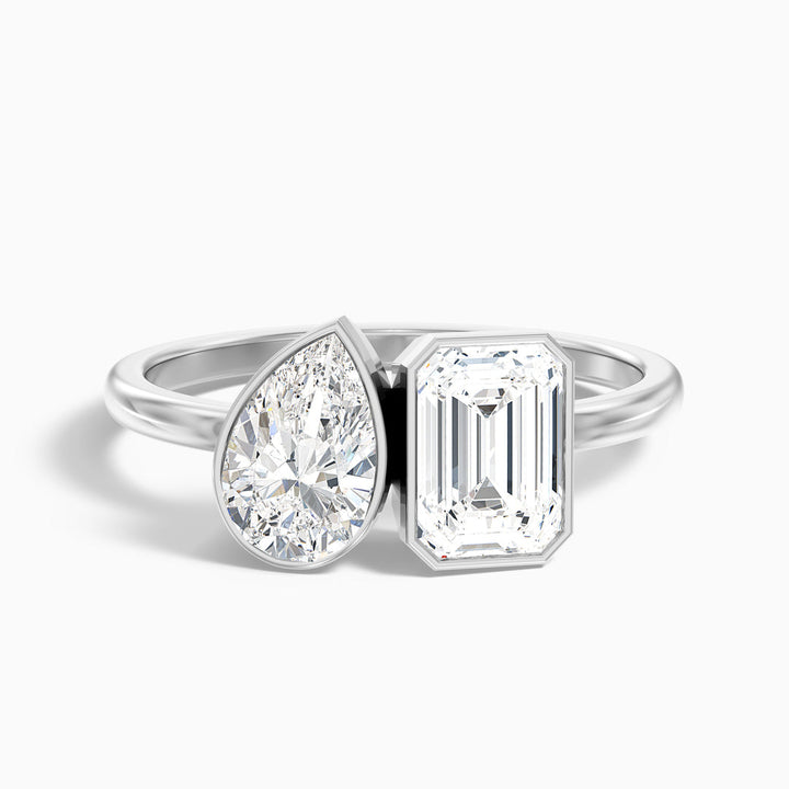 Serra Toi Et Moi Engagement Ring With Pear and Emerald Two Stone Lab Grown Diamond