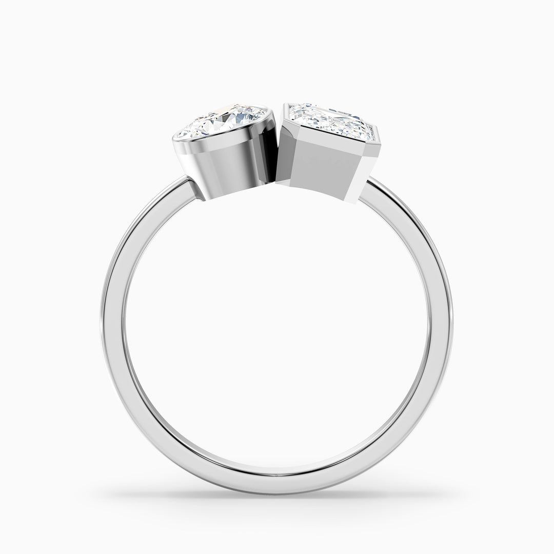 Serra Toi Et Moi Engagement Ring With Pear and Emerald Two Stone Lab Grown Diamond