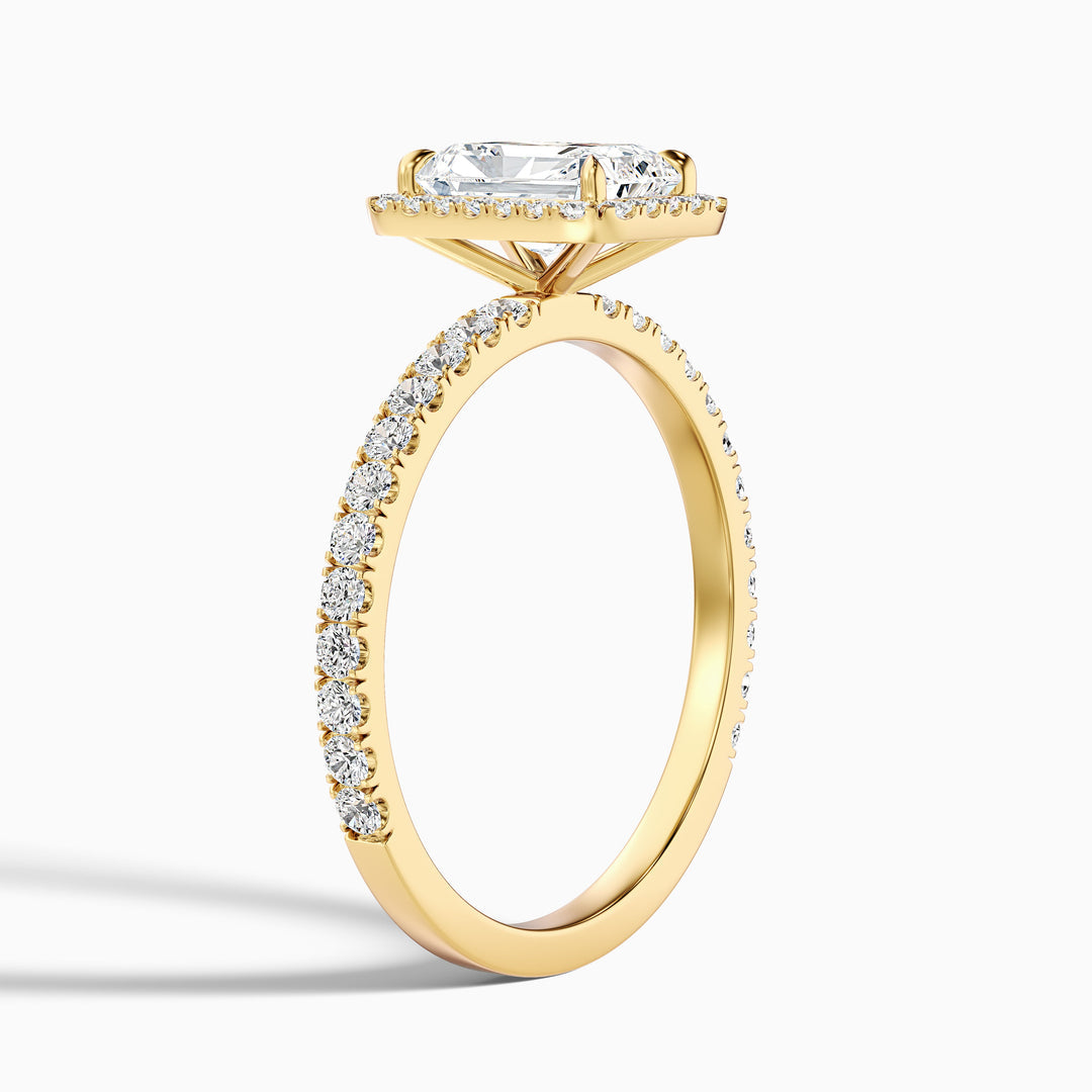 Nari Radiant Cut Halo Pave Set Lab Grown Diamond Ring