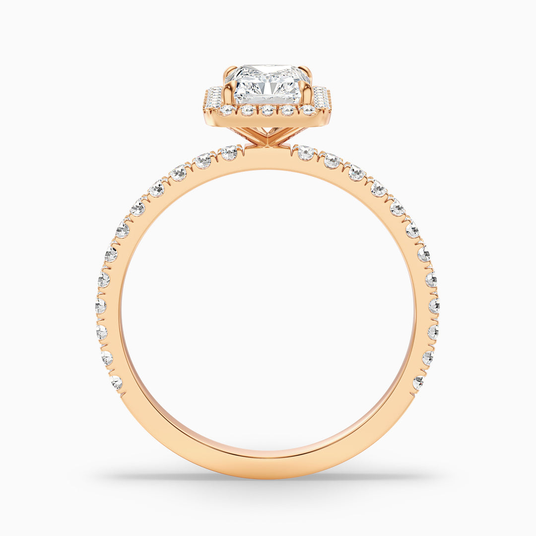 Nari Radiant Cut Halo Pave Set Lab Grown Diamond Ring