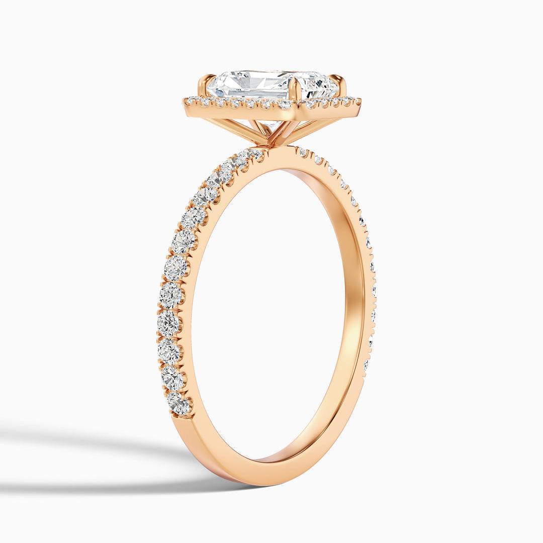 Nari Radiant Cut Halo Pave Set Lab Grown Diamond Ring