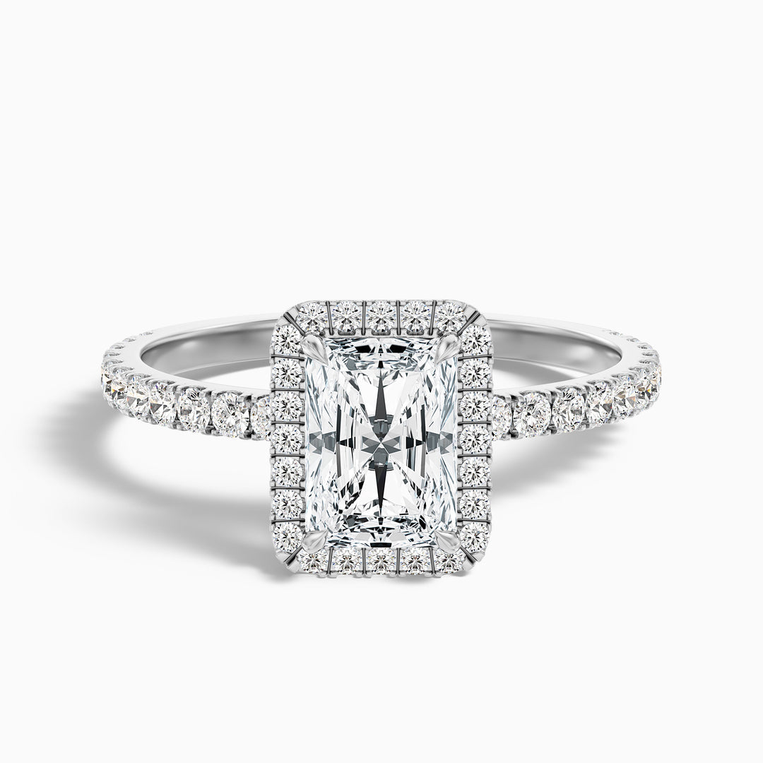 Nari Radiant Cut Halo Pave Set Lab Grown Diamond Ring