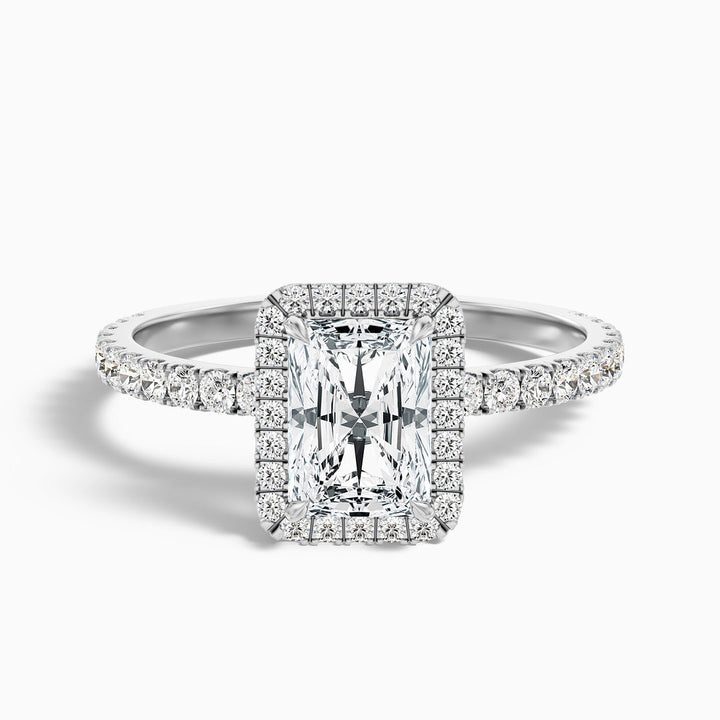Nari Radiant Cut Halo Pave Set Lab Grown Diamond Ring
