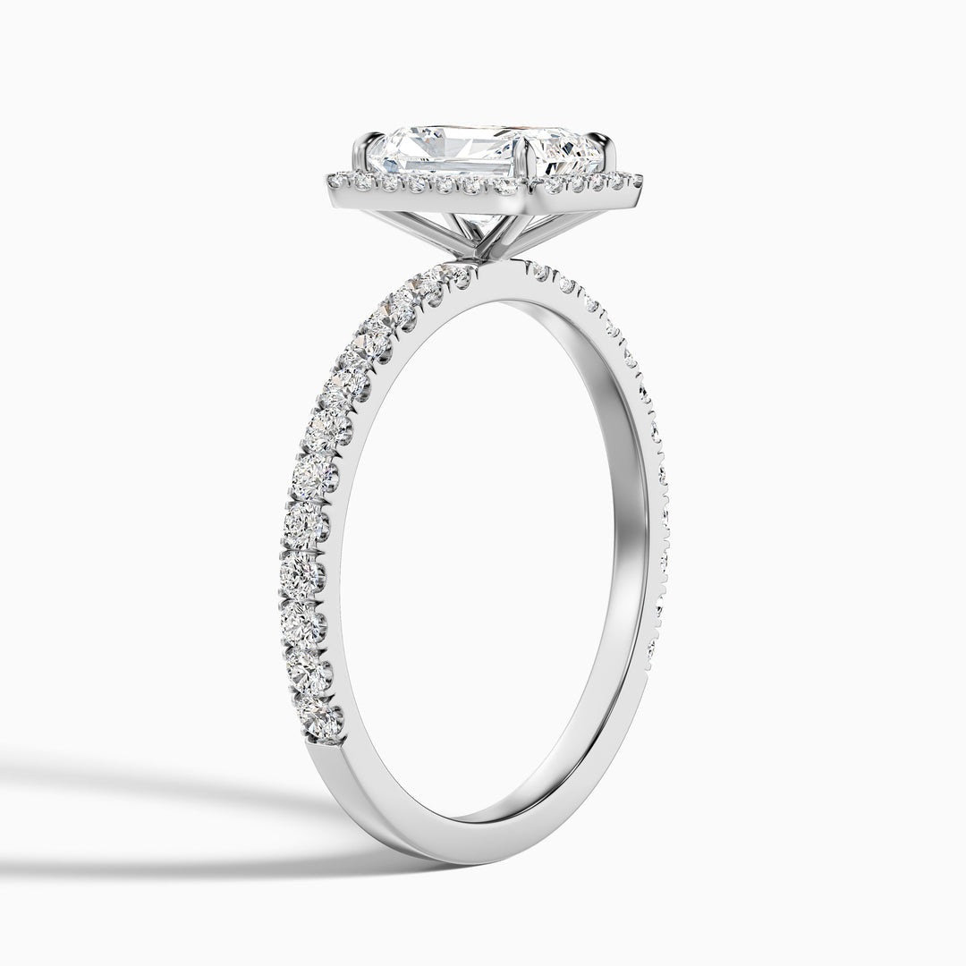 Nari Radiant Cut Halo Pave Set Lab Grown Diamond Ring