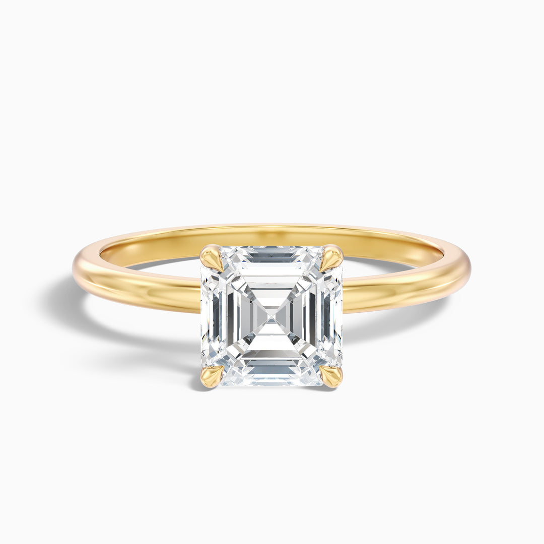 Amari Asscher Cut Solitaire Lab Grown Diamond Engagement Ring