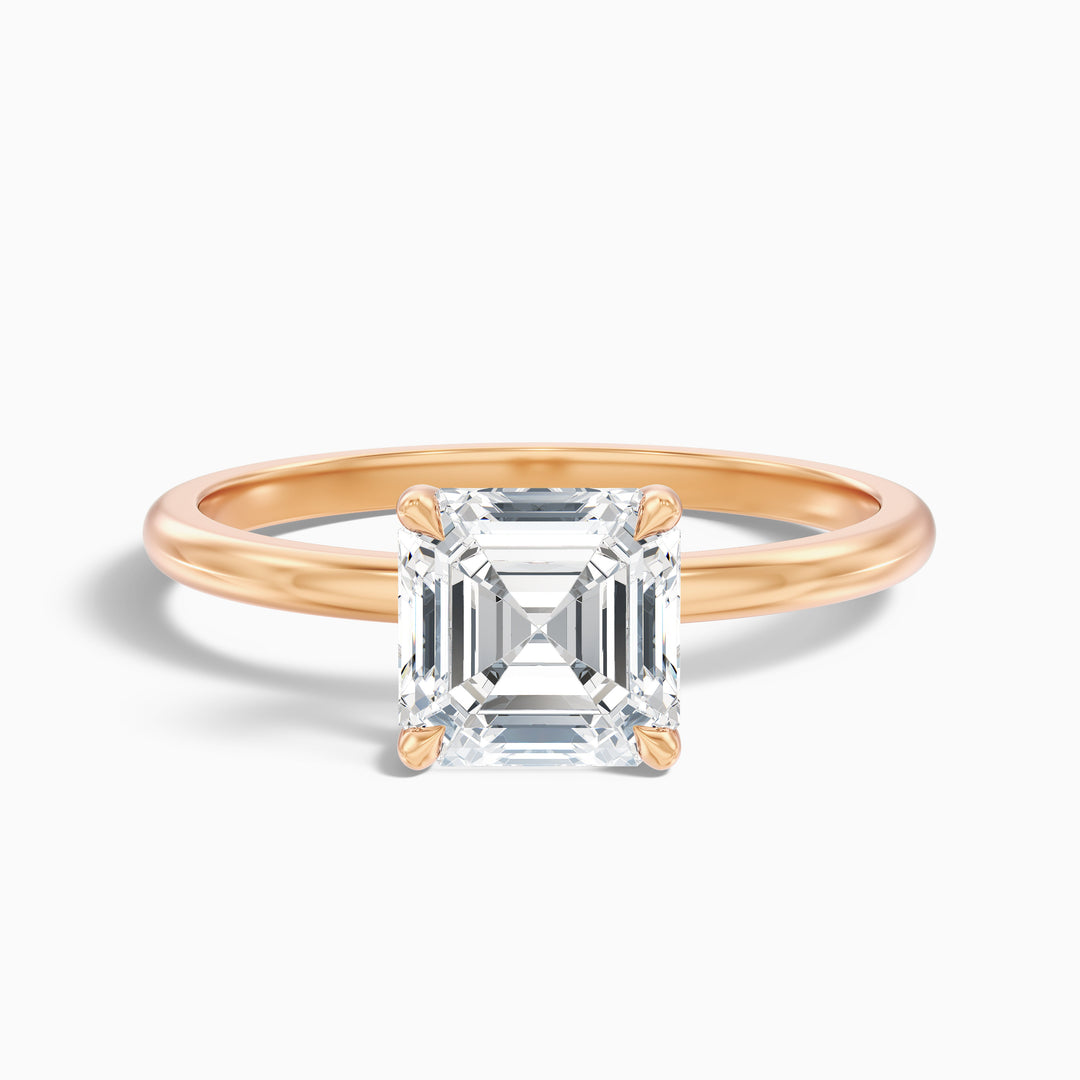 Amari Asscher Cut Solitaire Lab Grown Diamond Engagement Ring