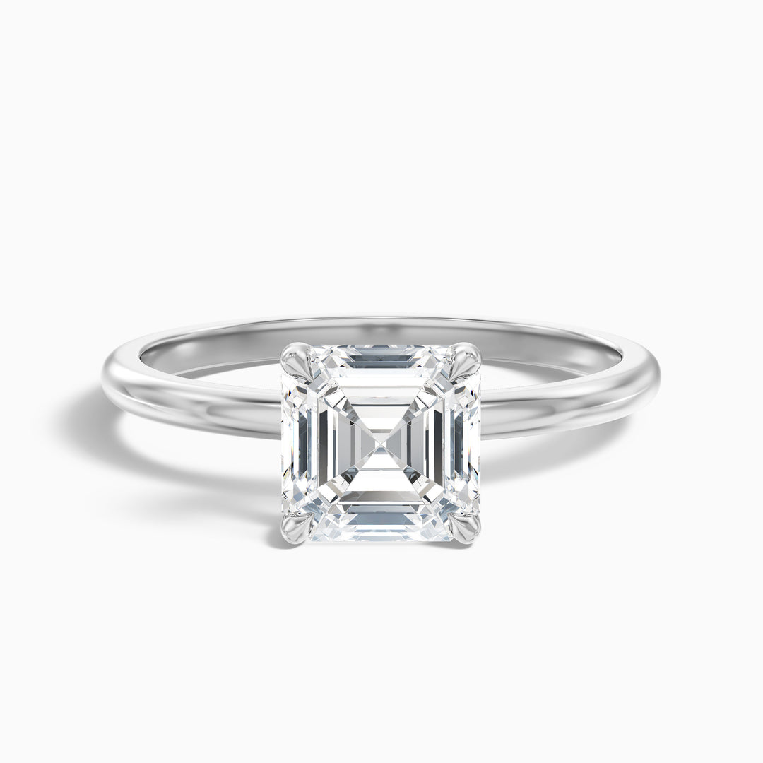 Amari Asscher Cut Solitaire Lab Grown Diamond Engagement Ring