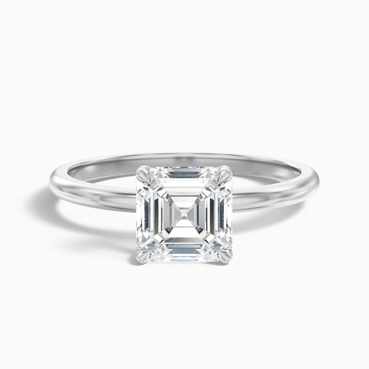 Amari Asscher Cut Solitaire Lab Grown Diamond Engagement Ring