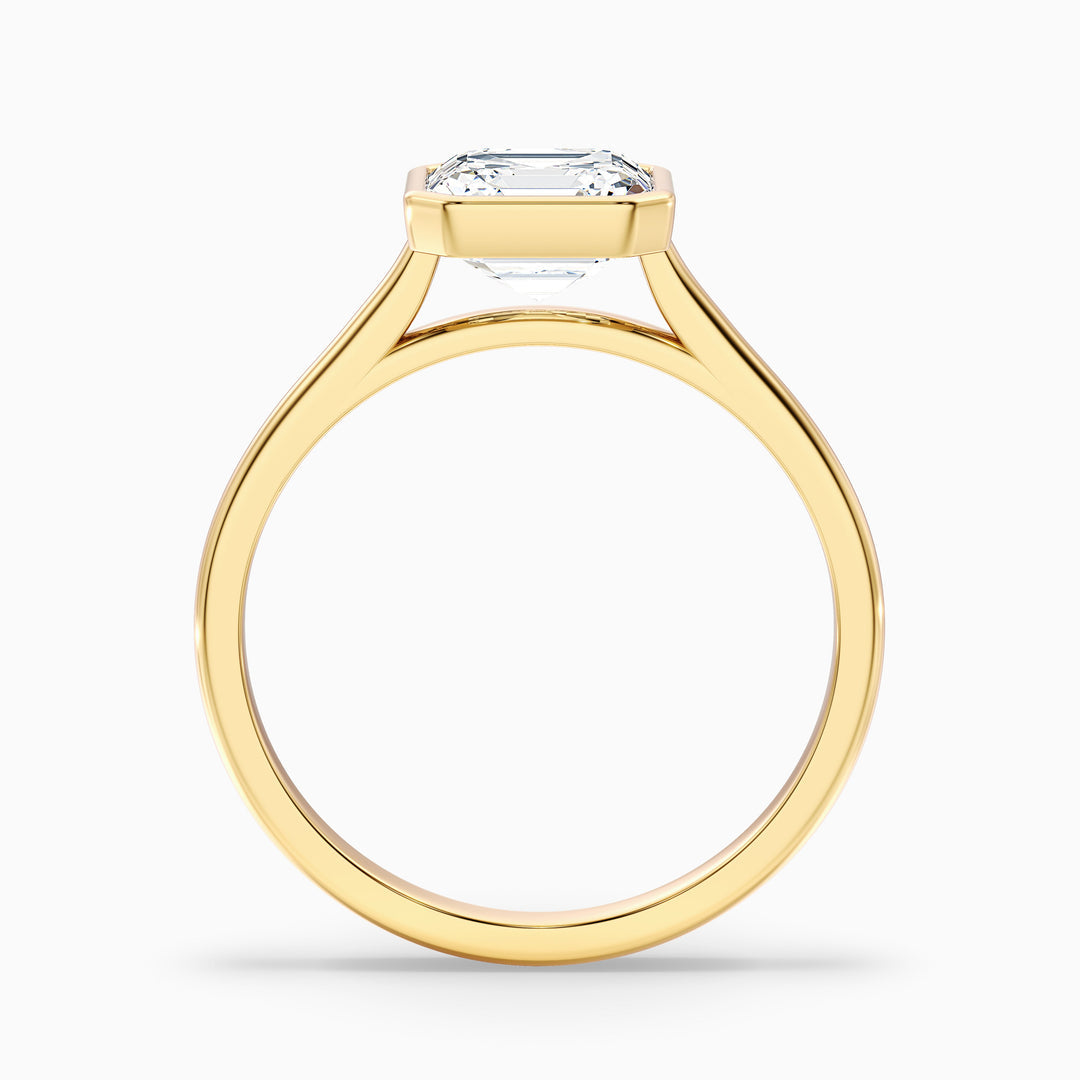 Kaliani Asscher Cut Lab Grown Diamond Bezel Set Engagement Ring