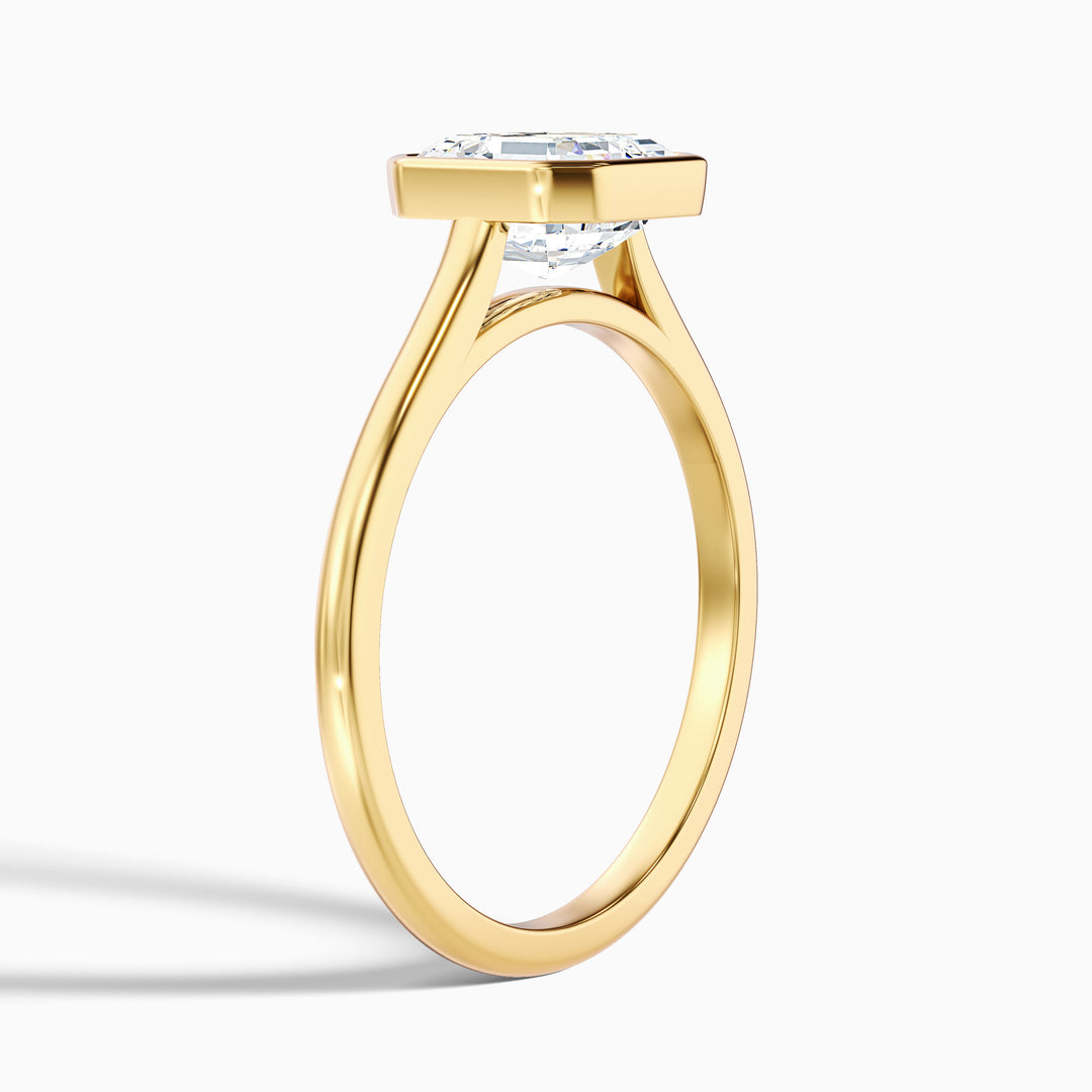 Kaliani Asscher Cut Lab Grown Diamond Bezel Set Engagement Ring