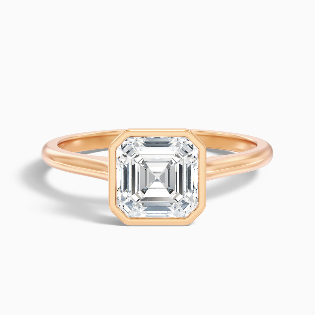 Kaliani Asscher Cut Lab Grown Diamond Bezel Set Engagement Ring