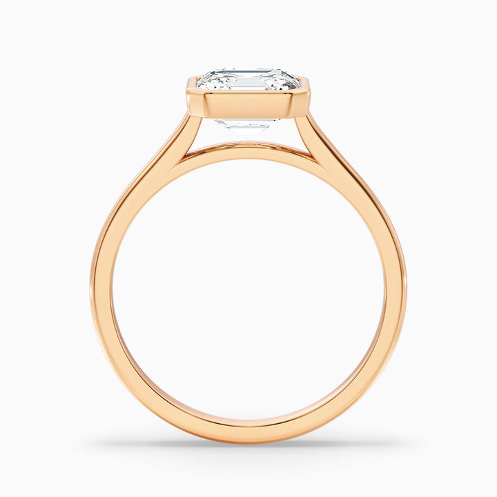 Kaliani Asscher Cut Lab Grown Diamond Bezel Set Engagement Ring
