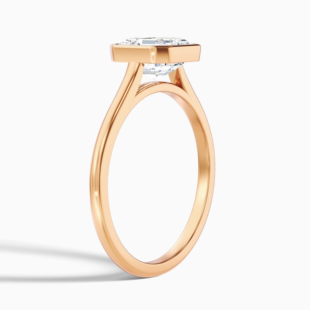Kaliani Asscher Cut Lab Grown Diamond Bezel Set Engagement Ring