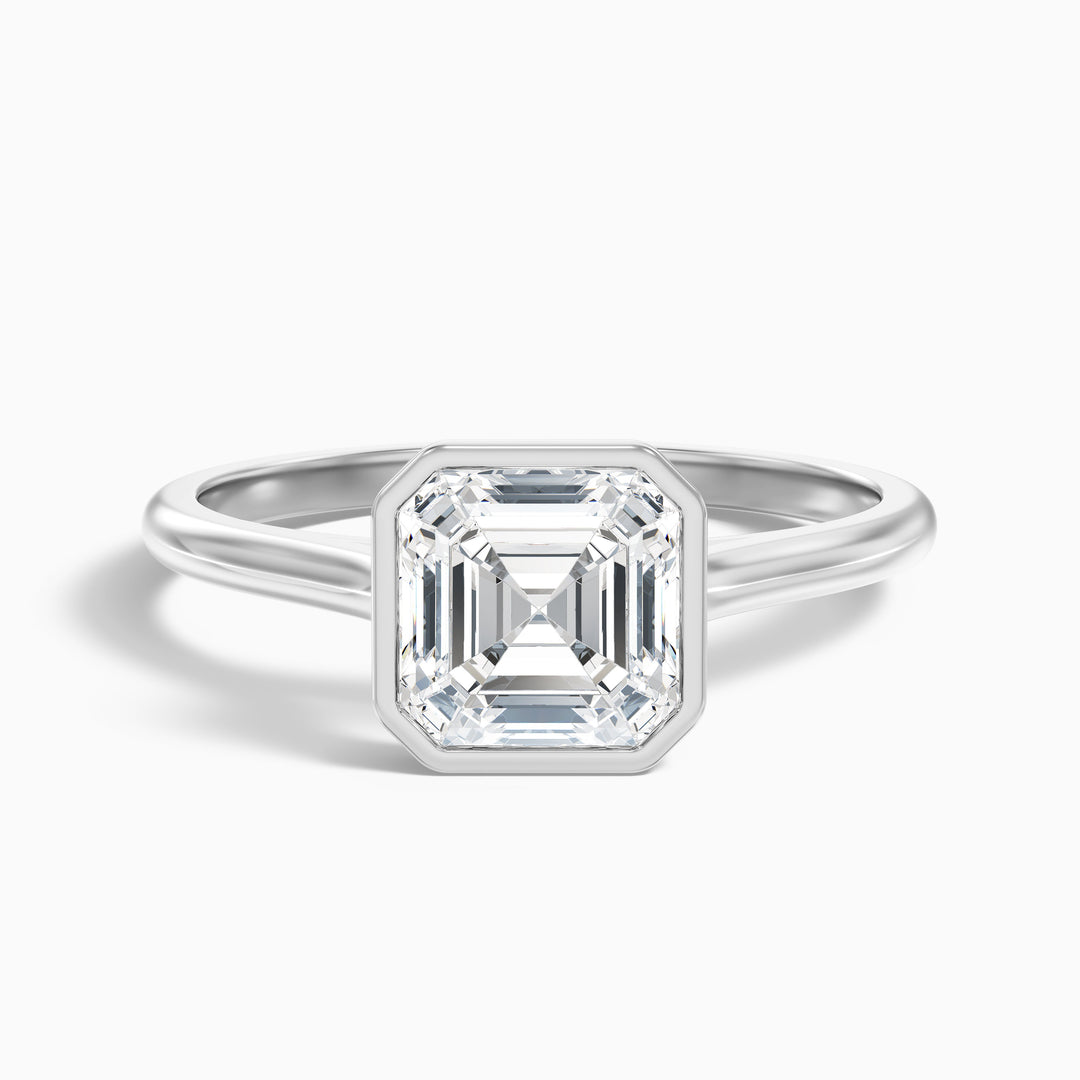 Kaliani Asscher Cut Lab Grown Diamond Bezel Set Engagement Ring