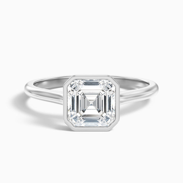 Kaliani Asscher Cut Lab Grown Diamond Bezel Set Engagement Ring