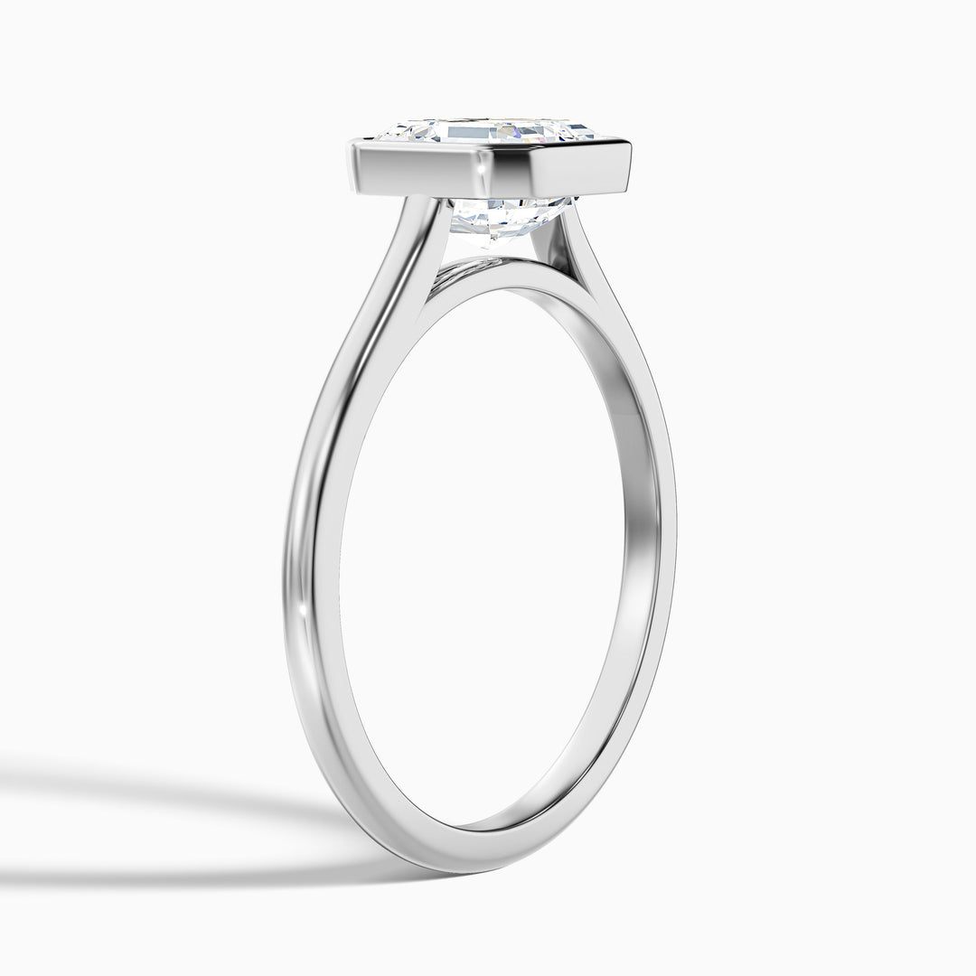 Kaliani Asscher Cut Lab Grown Diamond Bezel Set Engagement Ring