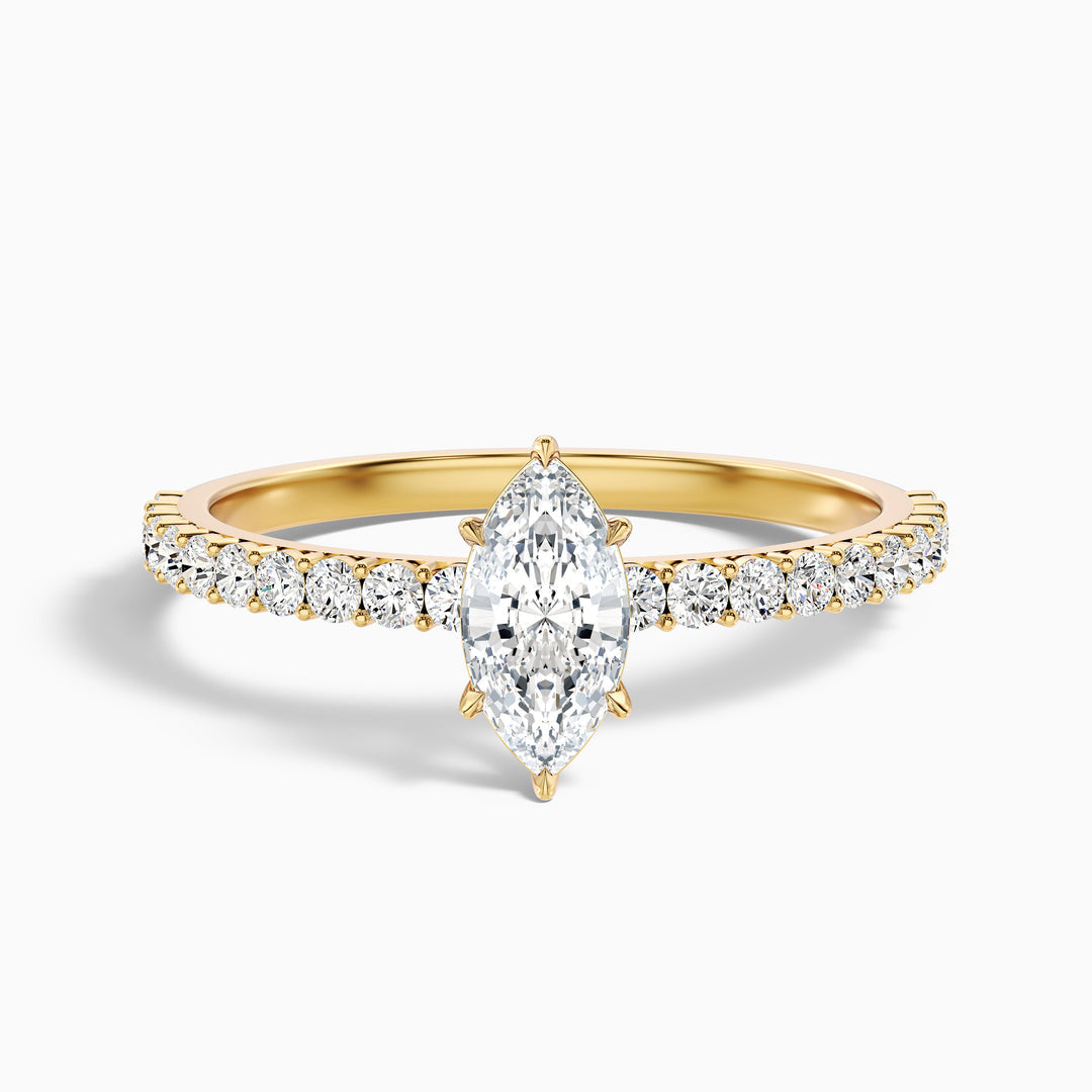 Regent Marquise Side Stone Pave Lab Grown Diamond Ring