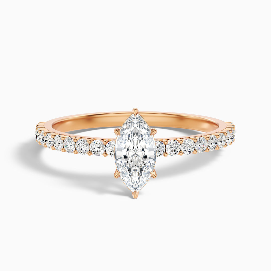 Regent Marquise Side Stone Pave Lab Grown Diamond Ring