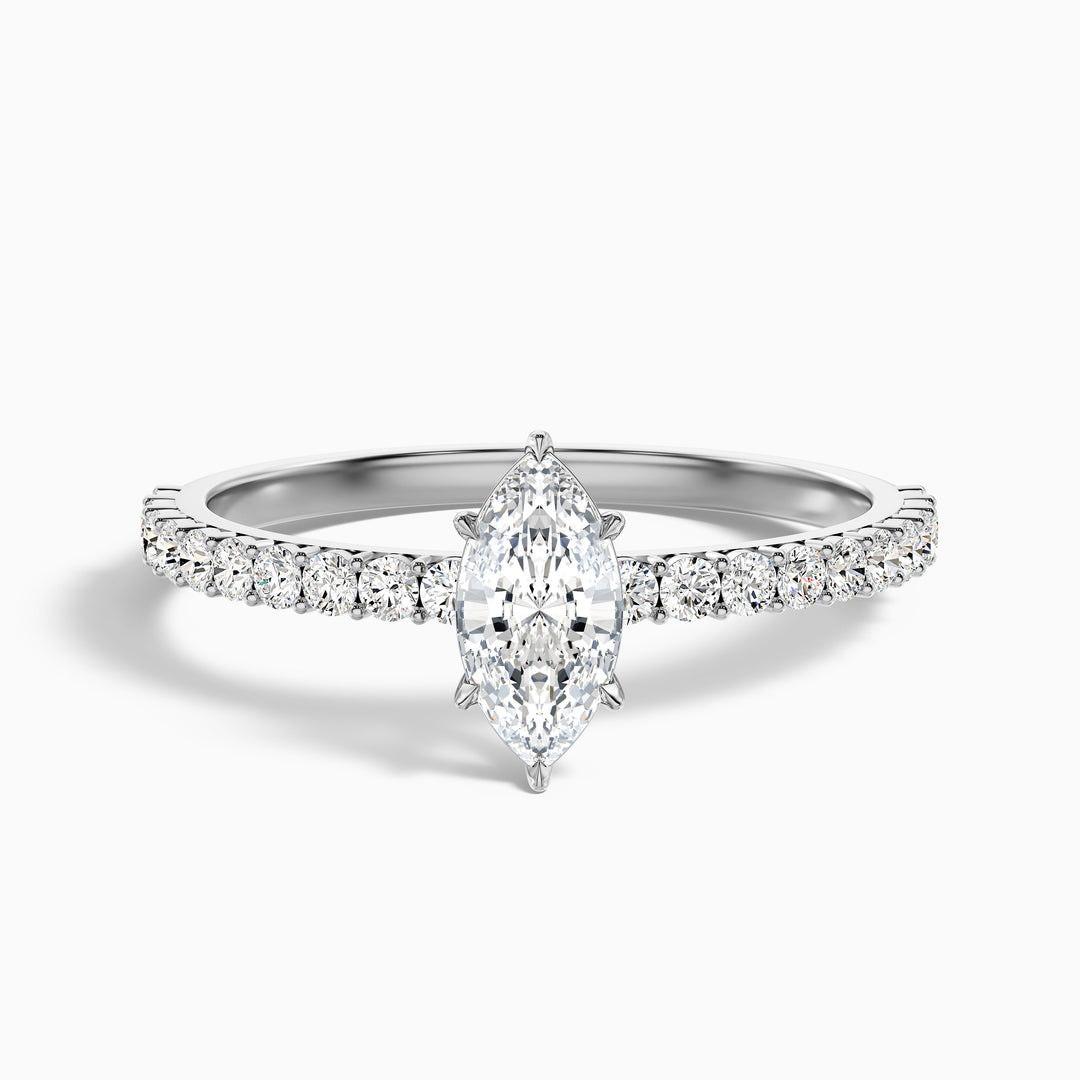 Regent Marquise Side Stone Pave Lab Grown Diamond Ring