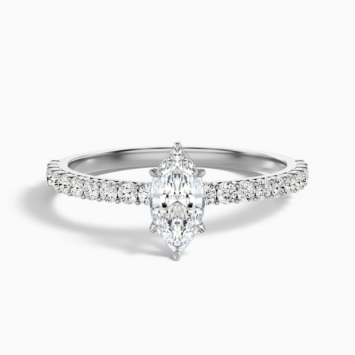Regent Marquise Side Stone Pave Lab Grown Diamond Ring