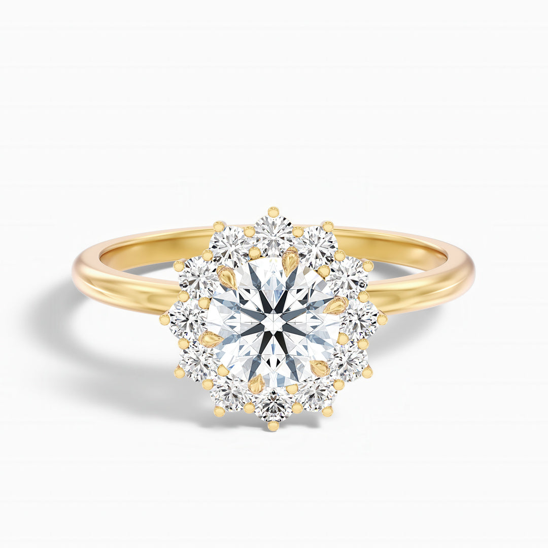 Bernard Round Cut Vintage Inspired Halo Lab Grown Diamond Ring
