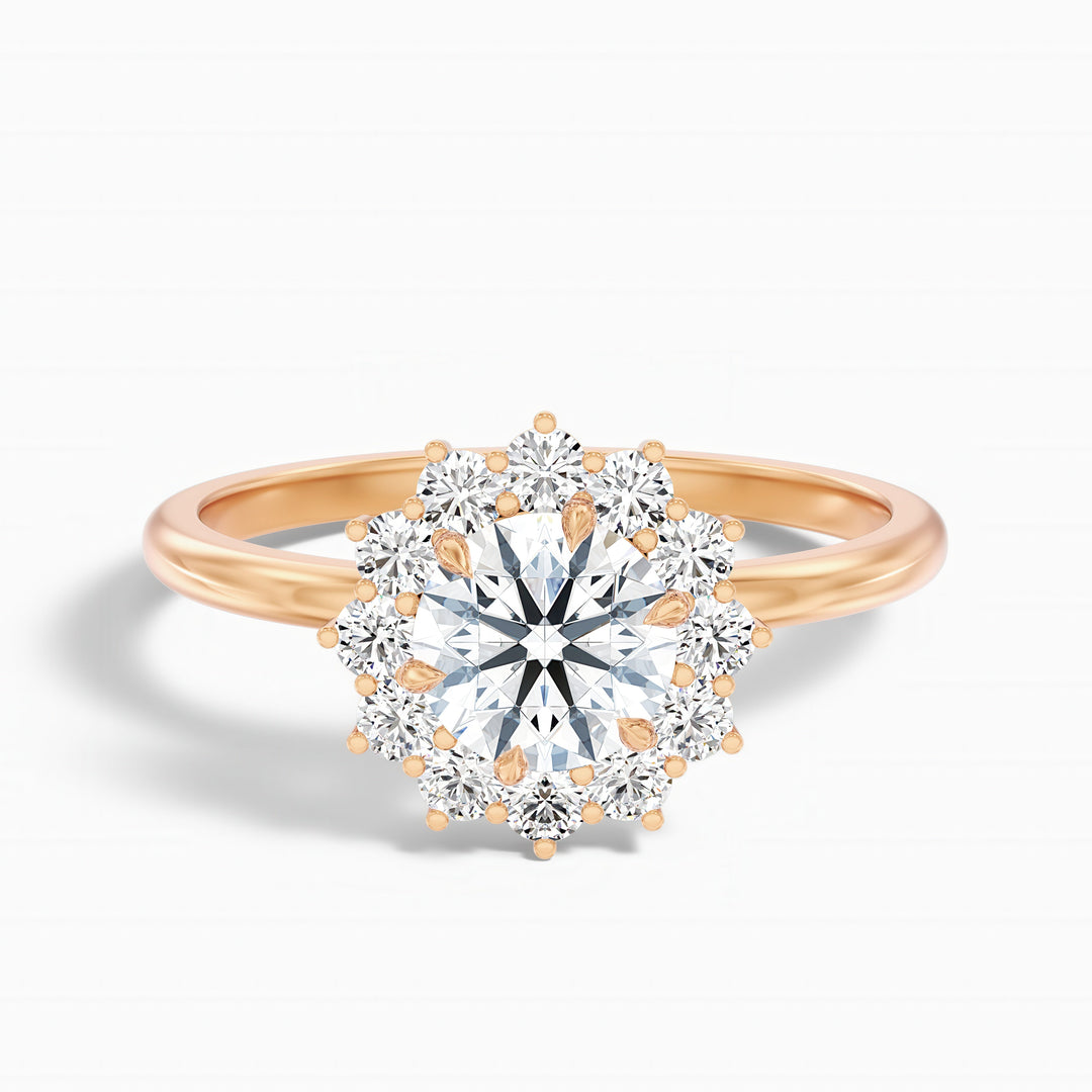 Bernard Round Cut Vintage Inspired Halo Lab Grown Diamond Ring