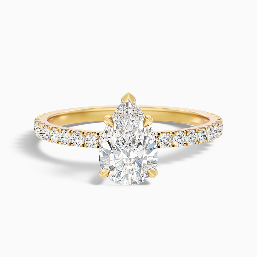 Edward Pear Cut Side Stone Pave Lab Grown Diamond Ring