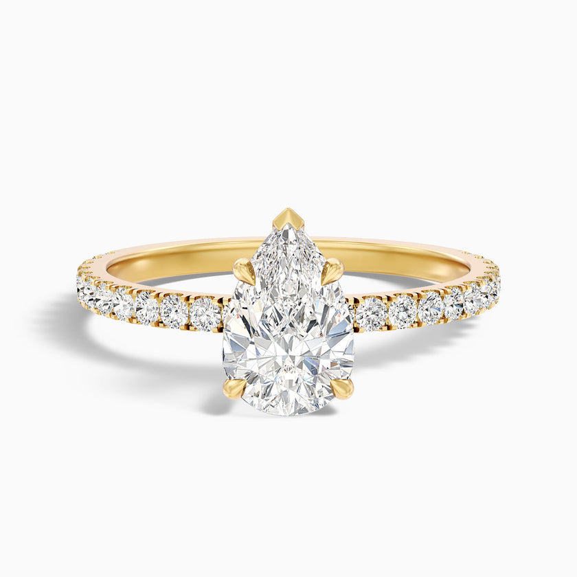 Edward Pear Cut Side Stone Pave Lab Grown Diamond Ring