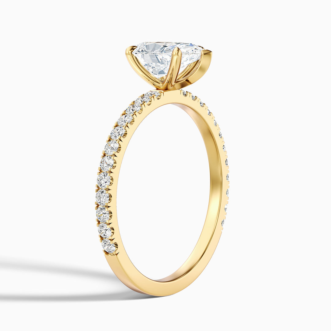 Edward Pear Cut Side Stone Pave Lab Grown Diamond Ring