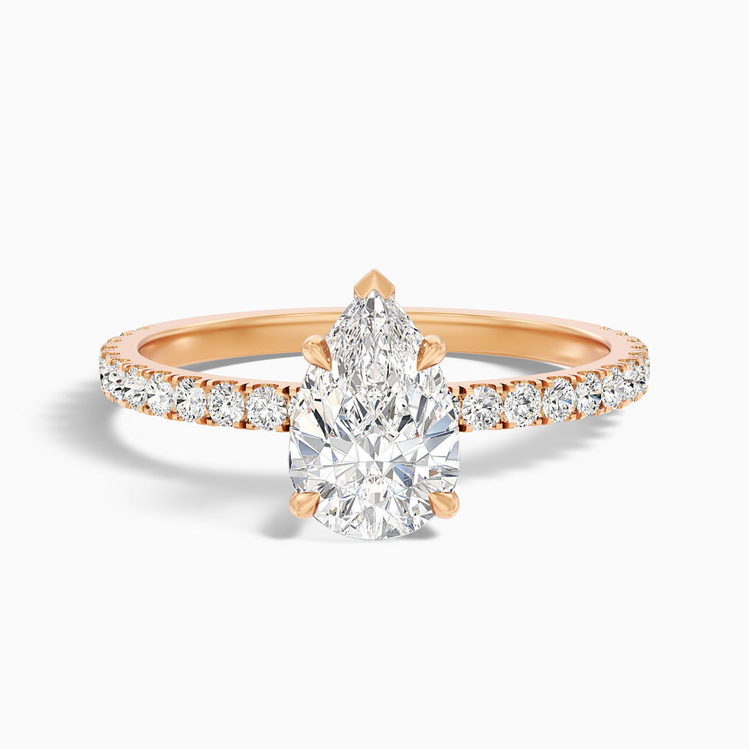 Edward Pear Cut Side Stone Pave Lab Grown Diamond Ring