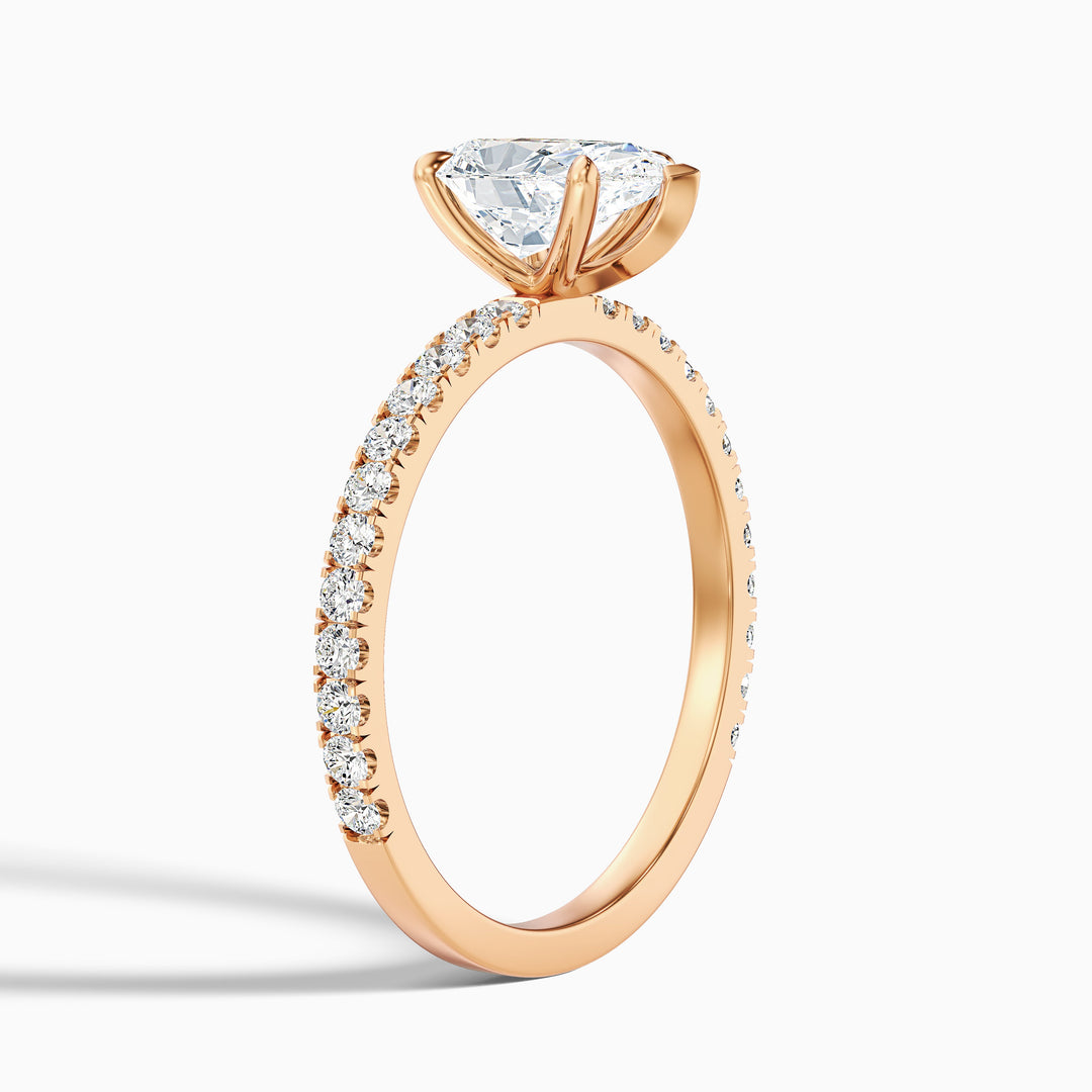 Edward Pear Cut Side Stone Pave Lab Grown Diamond Ring
