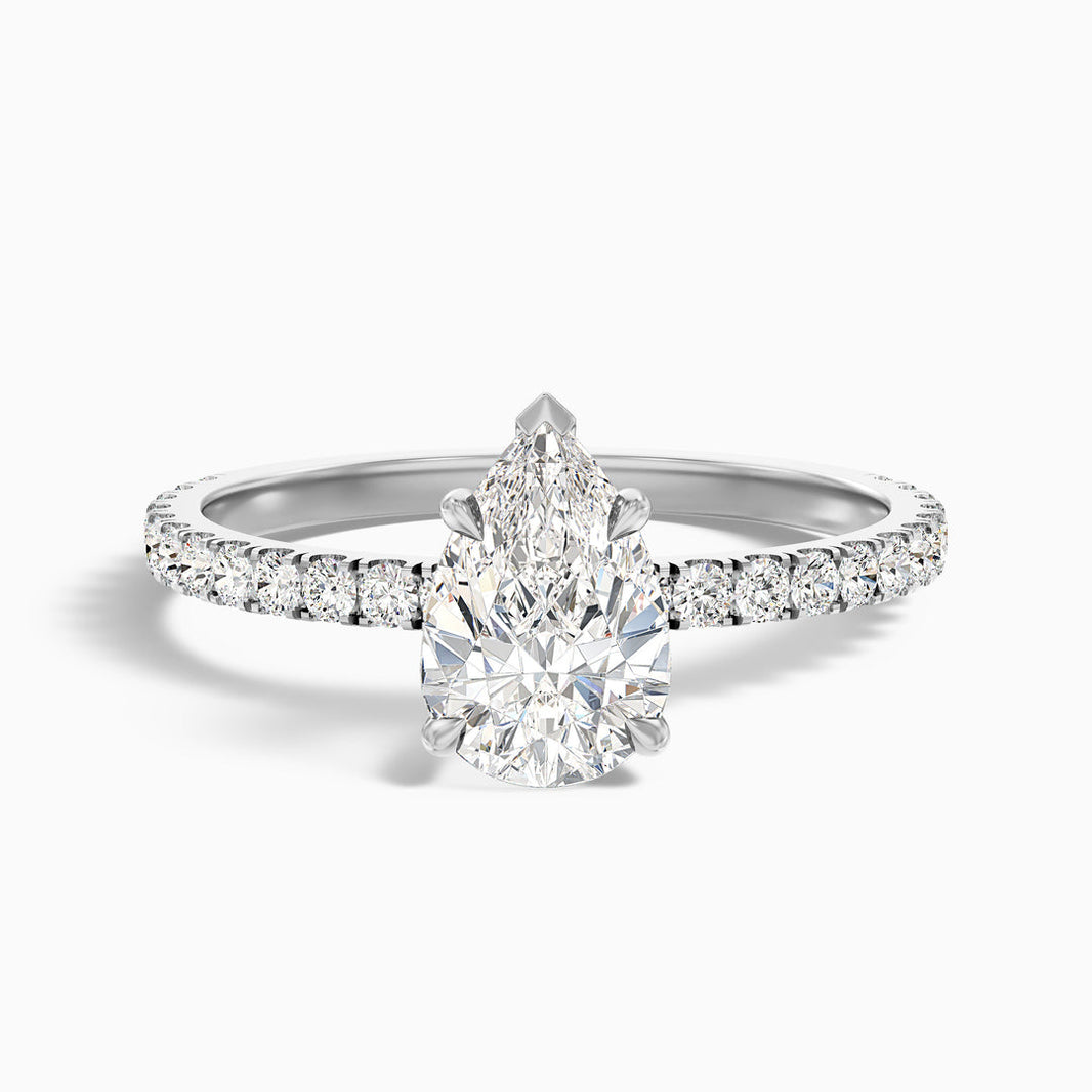 Edward Pear Cut Side Stone Pave Lab Grown Diamond Ring