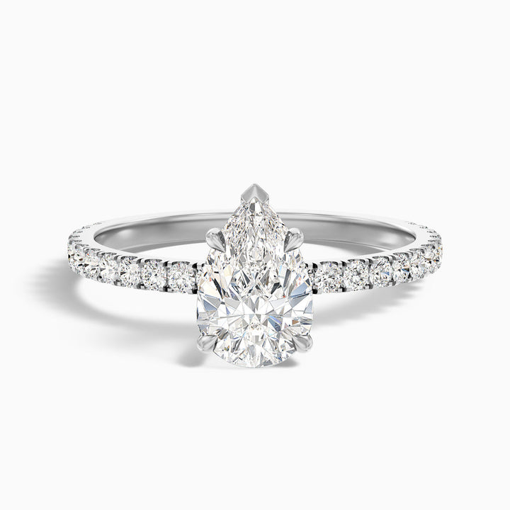 Edward Pear Cut Side Stone Pave Lab Grown Diamond Ring