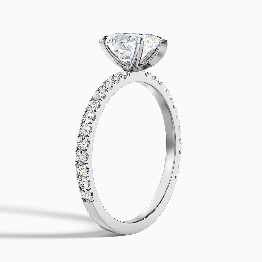 Edward Pear Cut Side Stone Pave Lab Grown Diamond Ring