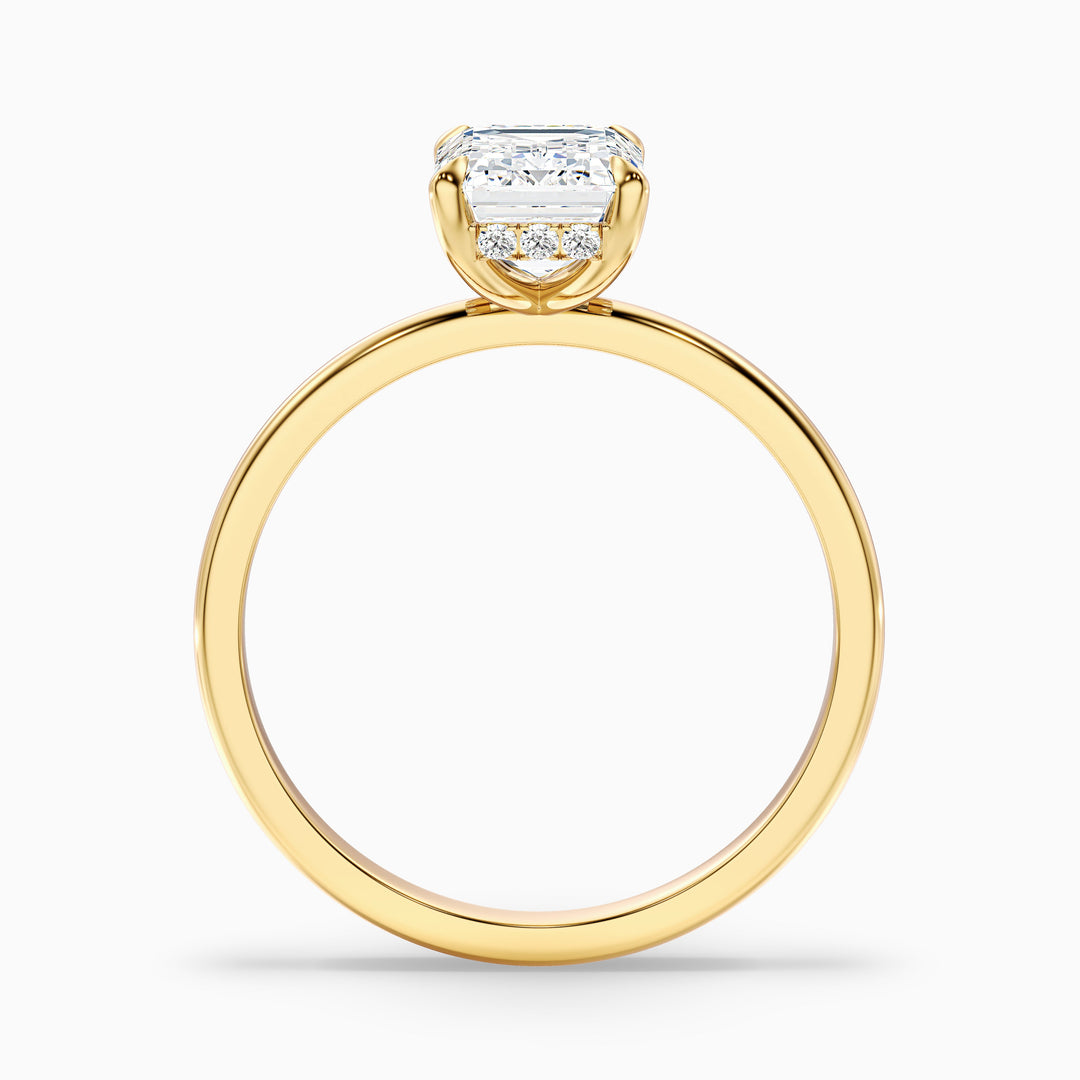 Walter Emerald Cut Hidden Halo Lab Grown Diamond Ring