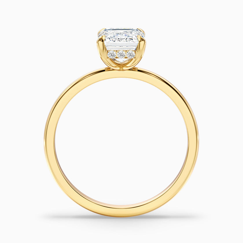 Walter Emerald Cut Hidden Halo Lab Grown Diamond Ring