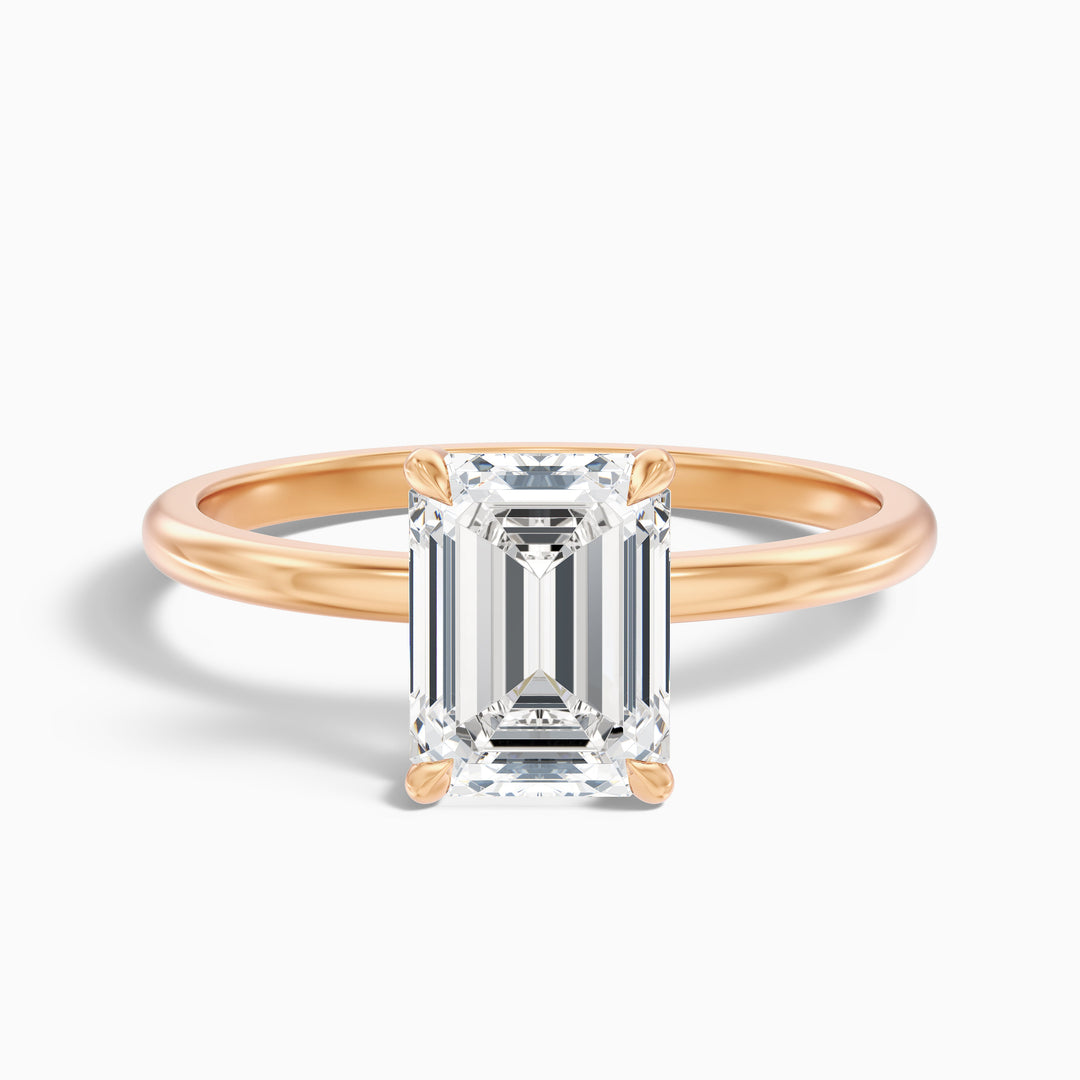 Walter Emerald Cut Hidden Halo Lab Grown Diamond Ring