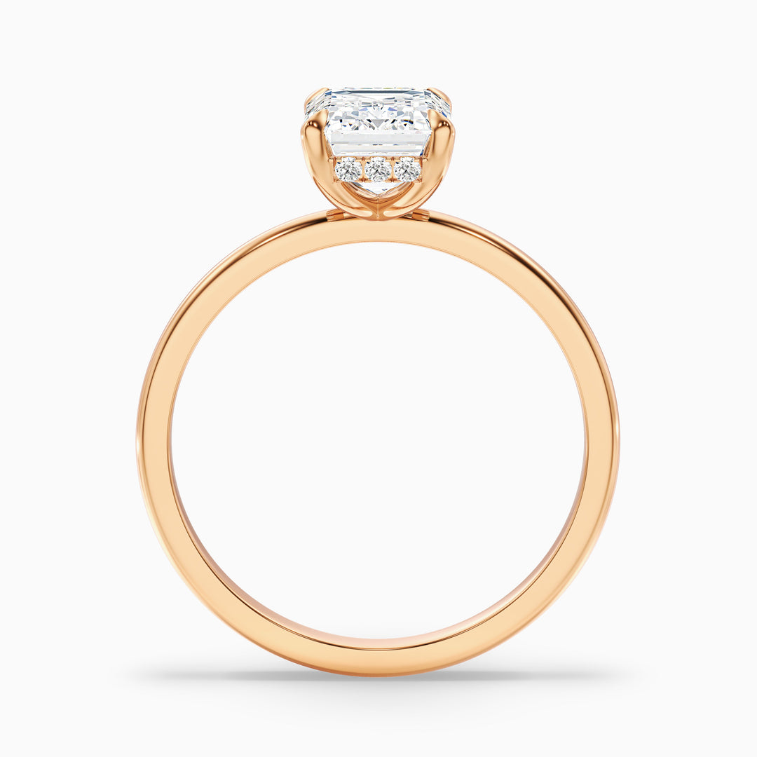 Walter Emerald Cut Hidden Halo Lab Grown Diamond Ring