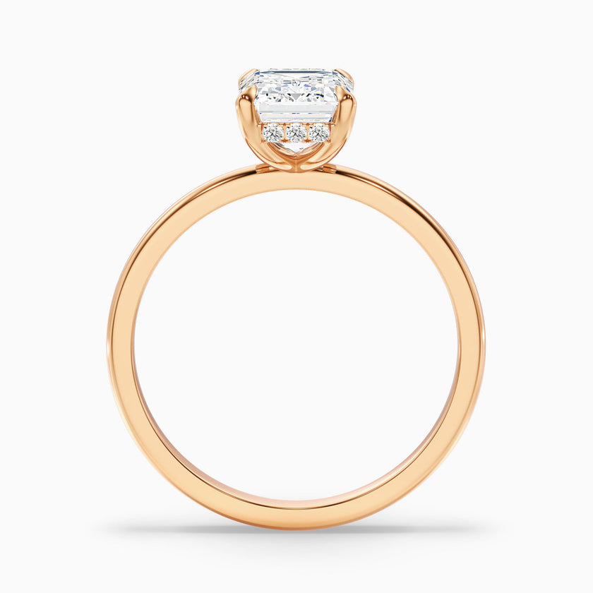 Walter Emerald Cut Hidden Halo Lab Grown Diamond Ring