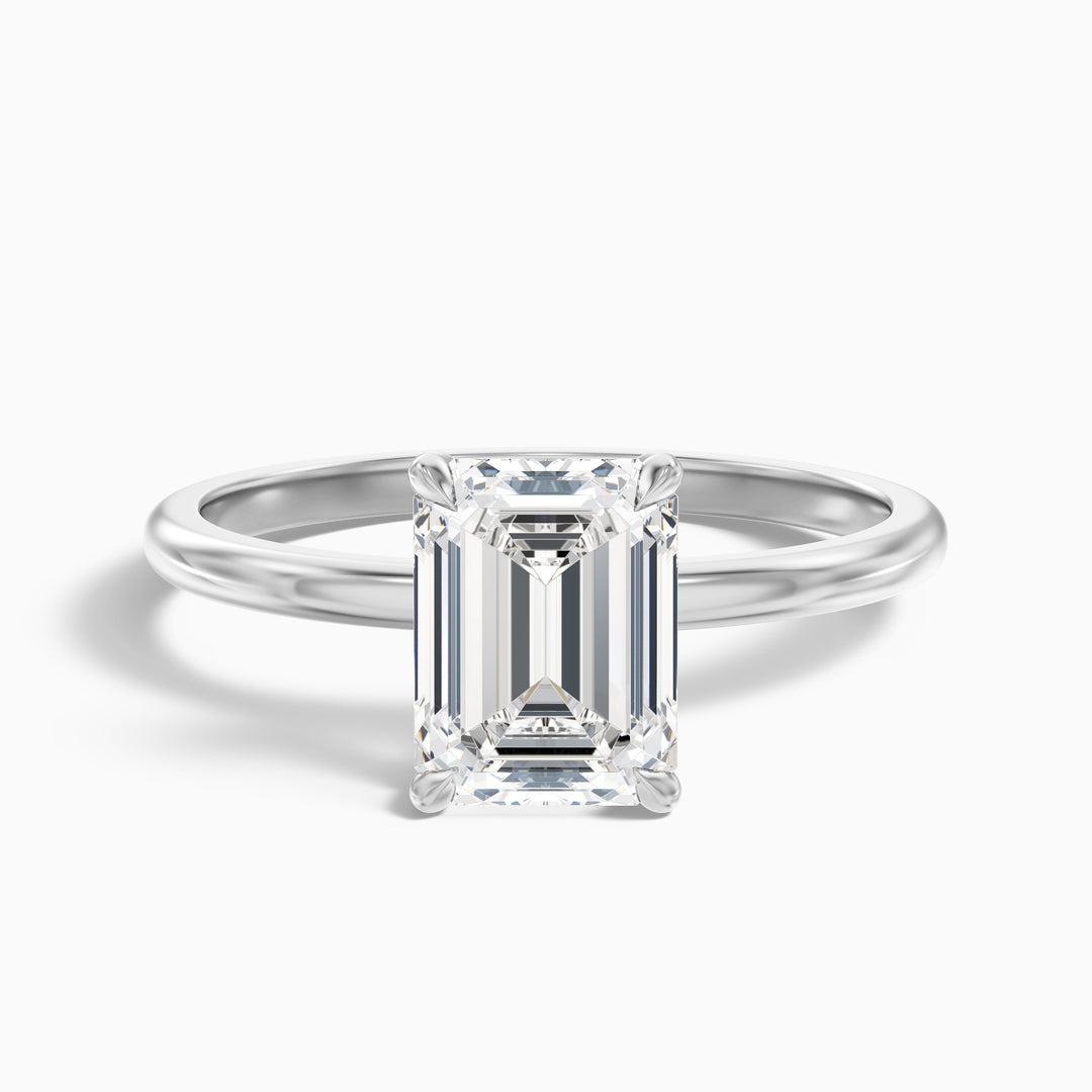 Walter Emerald Cut Hidden Halo Lab Grown Diamond Ring